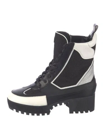 Pre-owned Louis Vuitton Leather Lace-up Boots In White