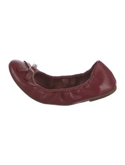 Pre-owned Louis Vuitton Leather Lasercut Accents Ballet Flats In Burgundy