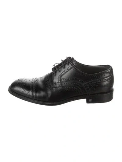 Pre-owned Louis Vuitton Leather Lasercut Accents Brogues In Black