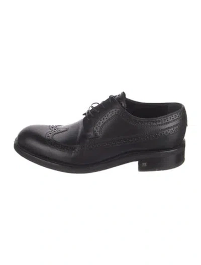 Pre-owned Louis Vuitton Leather Lasercut Accents Brogues In Black