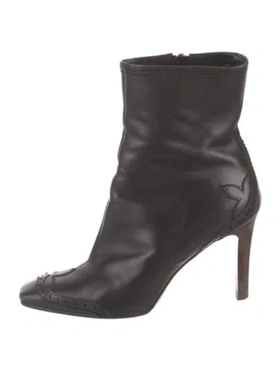 Pre-owned Louis Vuitton Leather Lasercut Accents Lace-up Boots In Black