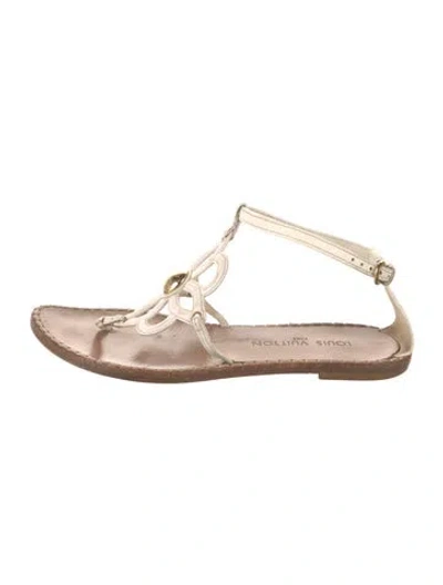 Pre-owned Louis Vuitton Leather Lasercut Accents Sandals In White