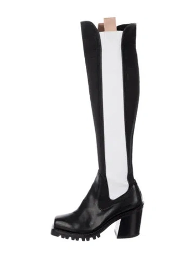 Pre-owned Louis Vuitton Leather Leather Trim Embellishment Boots In Black