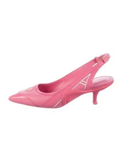 Pre-owned Louis Vuitton Leather Leather Trim Embellishment Slingback Pumps In Pink