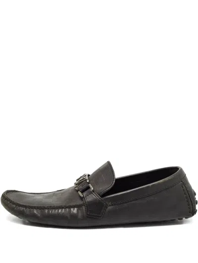 Pre-owned Louis Vuitton Leather Loafers In Black