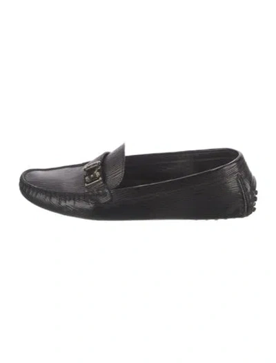 Pre-owned Louis Vuitton Leather Loafers In Black