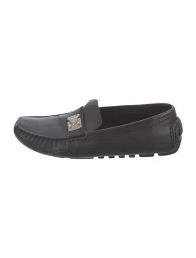 Pre-owned Louis Vuitton Leather Loafers In Black