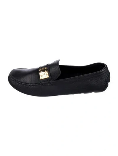 Pre-owned Louis Vuitton Leather Loafers In Black