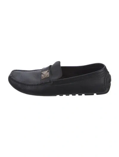 Pre-owned Louis Vuitton Leather Loafers In Black