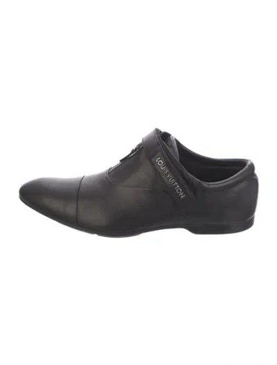Pre-owned Louis Vuitton Leather Loafers In Black