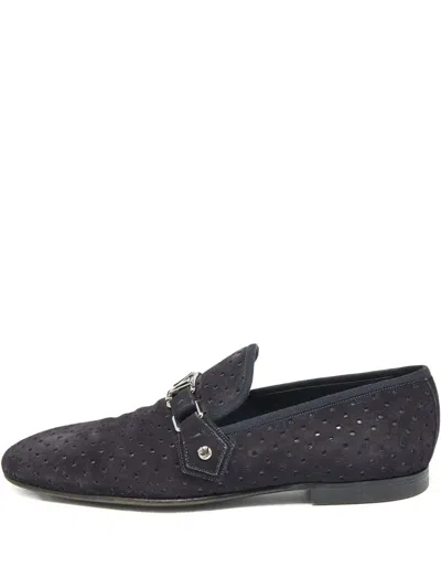 Pre-owned Louis Vuitton Leather Loafers In Blue