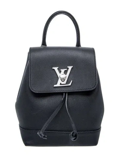 Pre-owned Louis Vuitton Leather Lockme Backpack Mini In Black