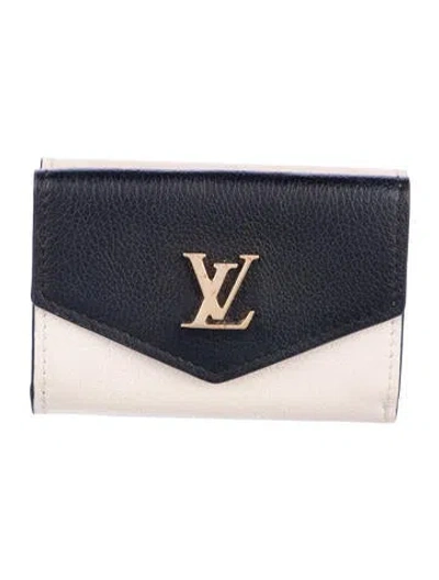 Pre-owned Louis Vuitton Leather Lockmini Wallet In Neutral