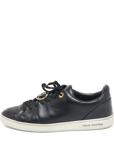 Pre-owned Louis Vuitton Leather Logo-plaque Sneakers