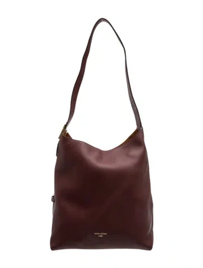 Pre-owned Louis Vuitton Leather Low Key Hobo Mm In Burgundy