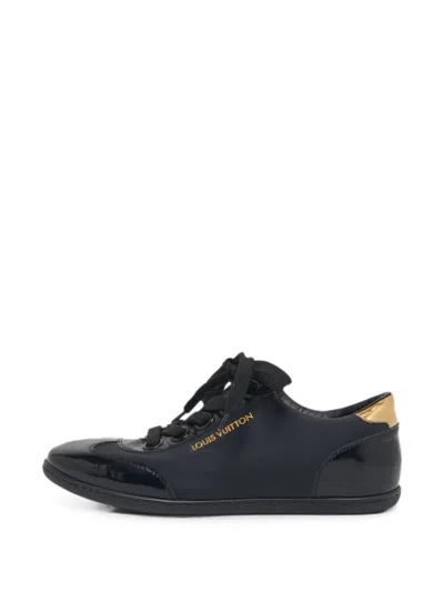 Pre-owned Louis Vuitton Leather Low-top Sneakers In Black