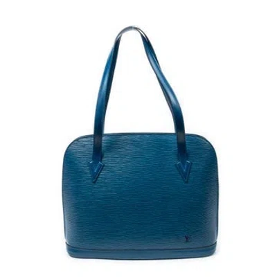 Pre-owned Louis Vuitton Leather Lussac Null In Blue