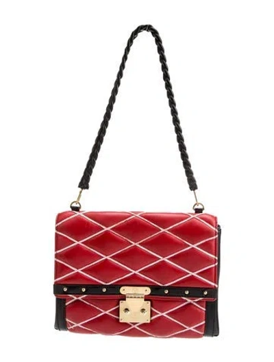 Pre-owned Louis Vuitton Leather Malletage Pochette Flap Bag In Red