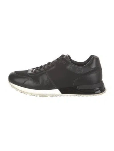 Pre-owned Louis Vuitton Leather Mesh Accents Sneakers In Black