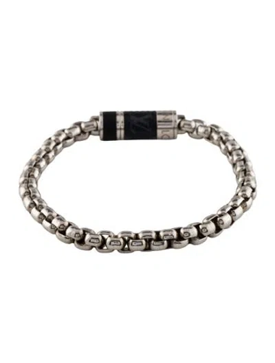 Pre-owned Louis Vuitton Leather Monogram Chain Link Bracelet, 7.5" In Multi
