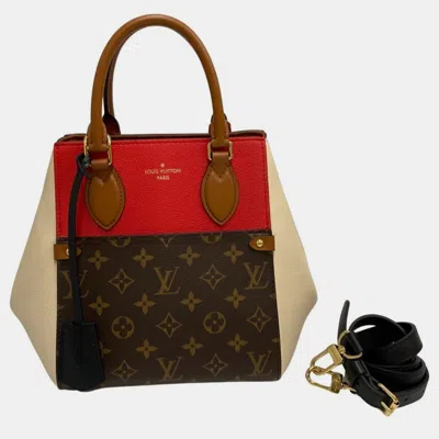 Pre-owned Louis Vuitton Leather Monogram Fold Tote Pm Shoulder Bag In Multicolor