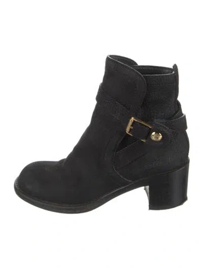 Pre-owned Louis Vuitton Leather Moto Boots In Black