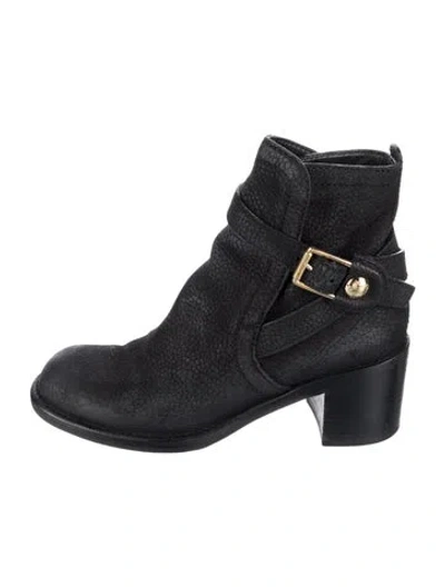 Pre-owned Louis Vuitton Leather Moto Boots In Black