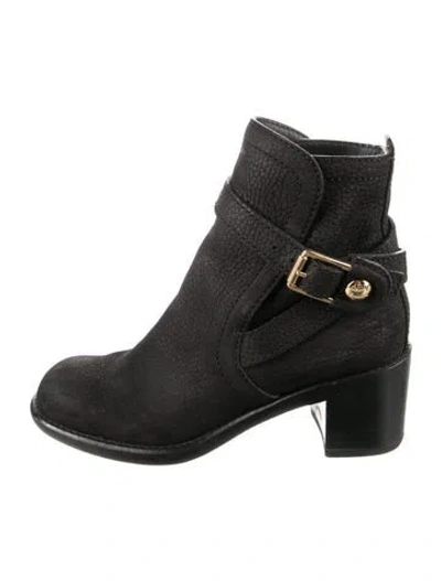 Pre-owned Louis Vuitton Leather Moto Boots In Black
