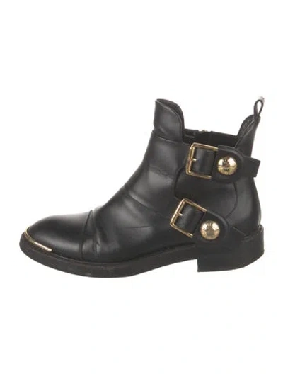 Pre-owned Louis Vuitton Leather Moto Boots In Black