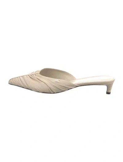 Pre-owned Louis Vuitton Leather Mules In Neutral
