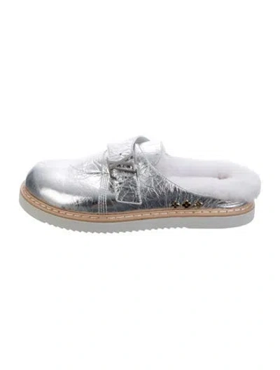 Pre-owned Louis Vuitton Leather Mules In Silver