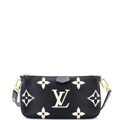 Pre-owned Louis Vuitton Leather Multi-pochette Accessoires In Black