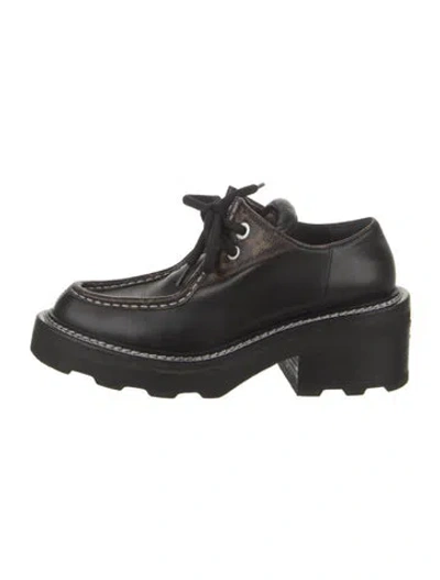 Pre-owned Louis Vuitton Leather Oxfords In Black