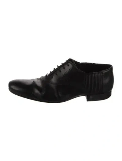 Pre-owned Louis Vuitton Leather Oxfords In Black