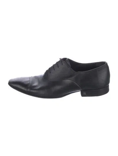 Pre-owned Louis Vuitton Leather Oxfords In Black
