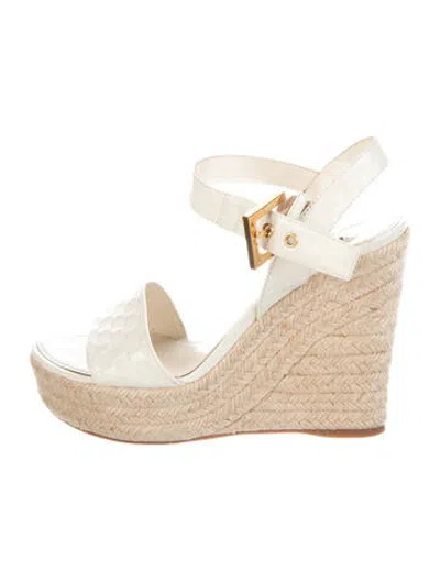 Pre-owned Louis Vuitton Leather Patterned Espadrilles In Neutrals