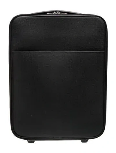 Pre-owned Louis Vuitton Leather Pégase Rolling Suitcase In Black