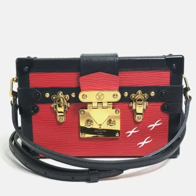 Pre-owned Louis Vuitton Leather Petite Malle In Red