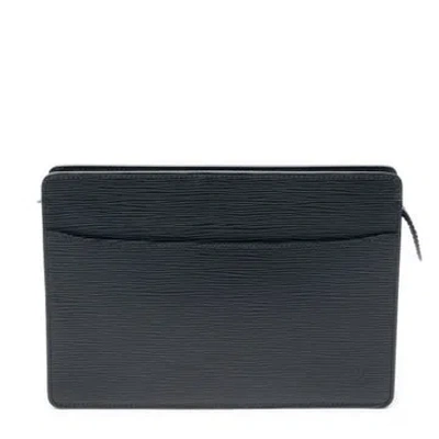 Pre-owned Louis Vuitton Leather Pochette Homme In Black