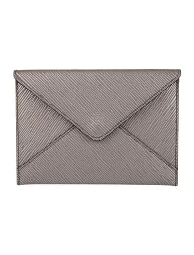 Pre-owned Louis Vuitton Leather Pouch In Gray