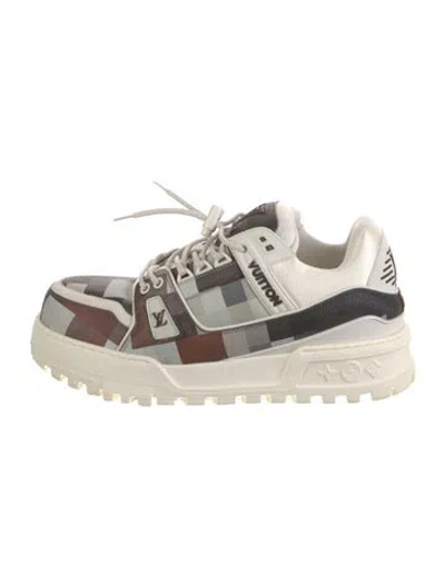 Pre-owned Louis Vuitton Leather Printed Chunky Sneakers In White