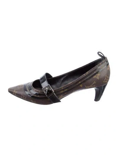 Pre-owned Louis Vuitton Leather Printed Mary Jane Flats In Multi
