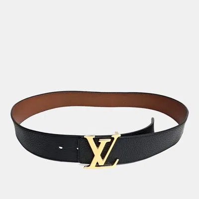 Pre-owned Louis Vuitton Leather Reversible Belt In Black