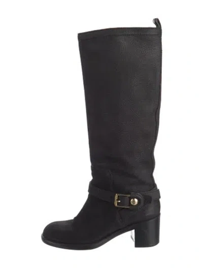 Pre-owned Louis Vuitton Leather Riding Boots In Black