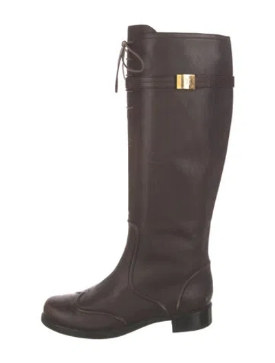 Pre-owned Louis Vuitton Leather Riding Boots In Brown