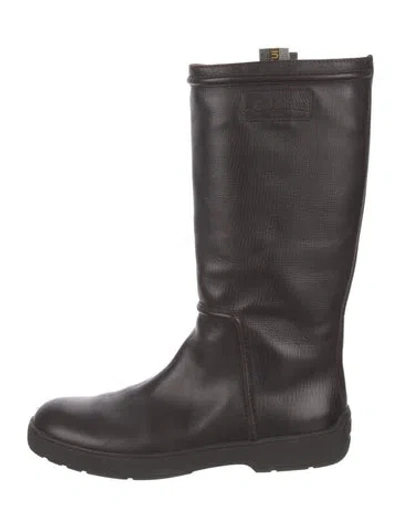 Pre-owned Louis Vuitton Leather Riding Boots In Brown/grey