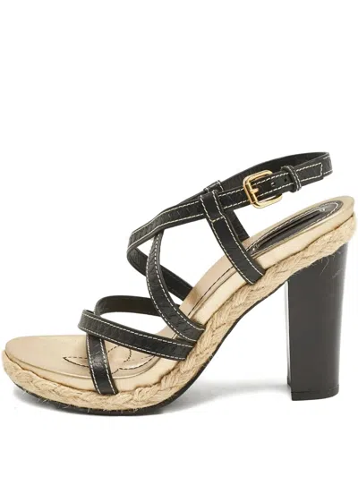 Pre-owned Louis Vuitton Leather Sandals In Black