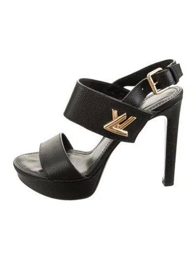 Pre-owned Louis Vuitton Leather Sandals In Black
