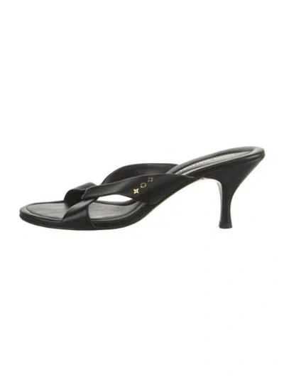 Pre-owned Louis Vuitton Leather Sandals In Black