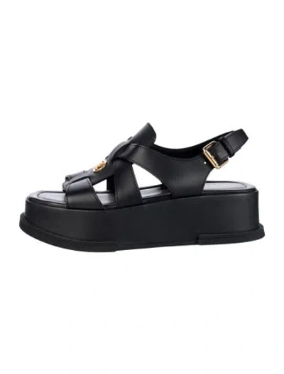 Pre-owned Louis Vuitton Leather Sandals In Black